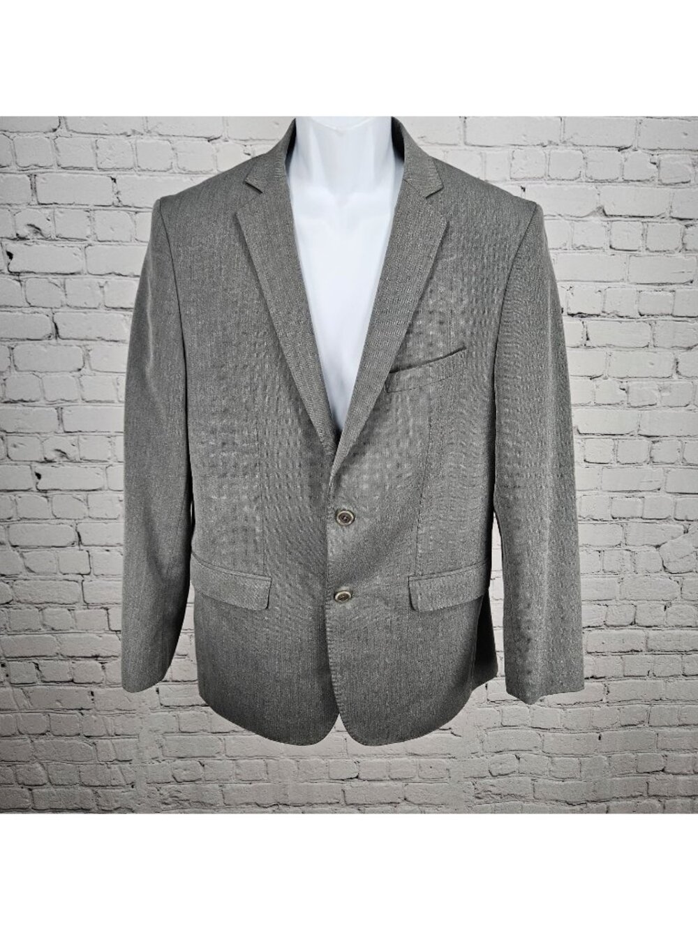 Zara Man Basic Grey 2 Button Single Vented Notch Suit Blazer Sport Coat 42